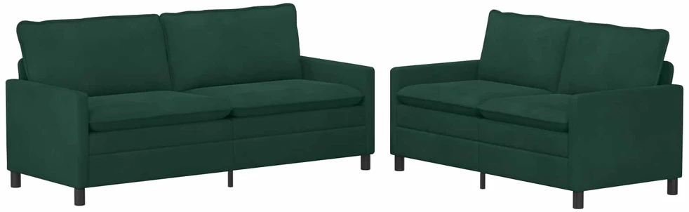 Sofa Sofos komplektas 2 vnt. Tamsiai žalia Aksomas