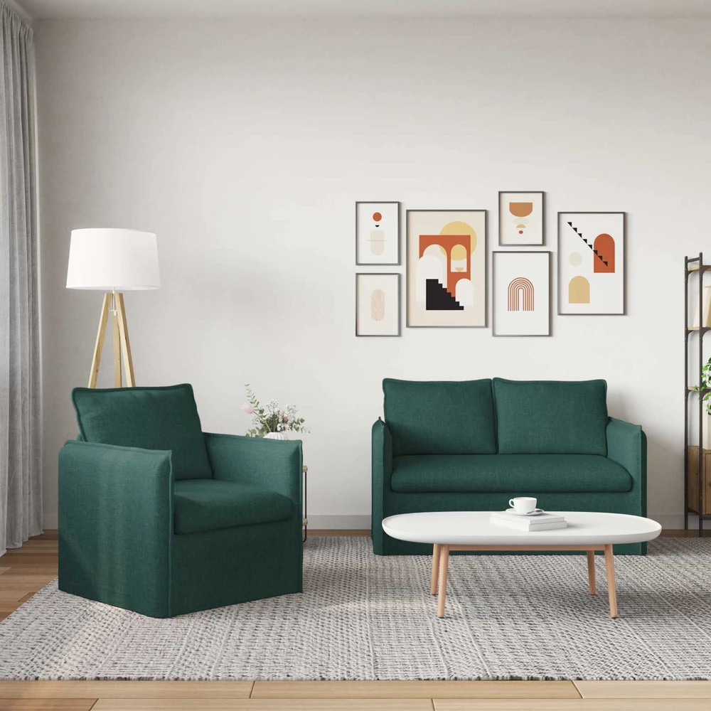 Sofa Sofos komplektas 2 vnt. Tamsiai žalia Audinys