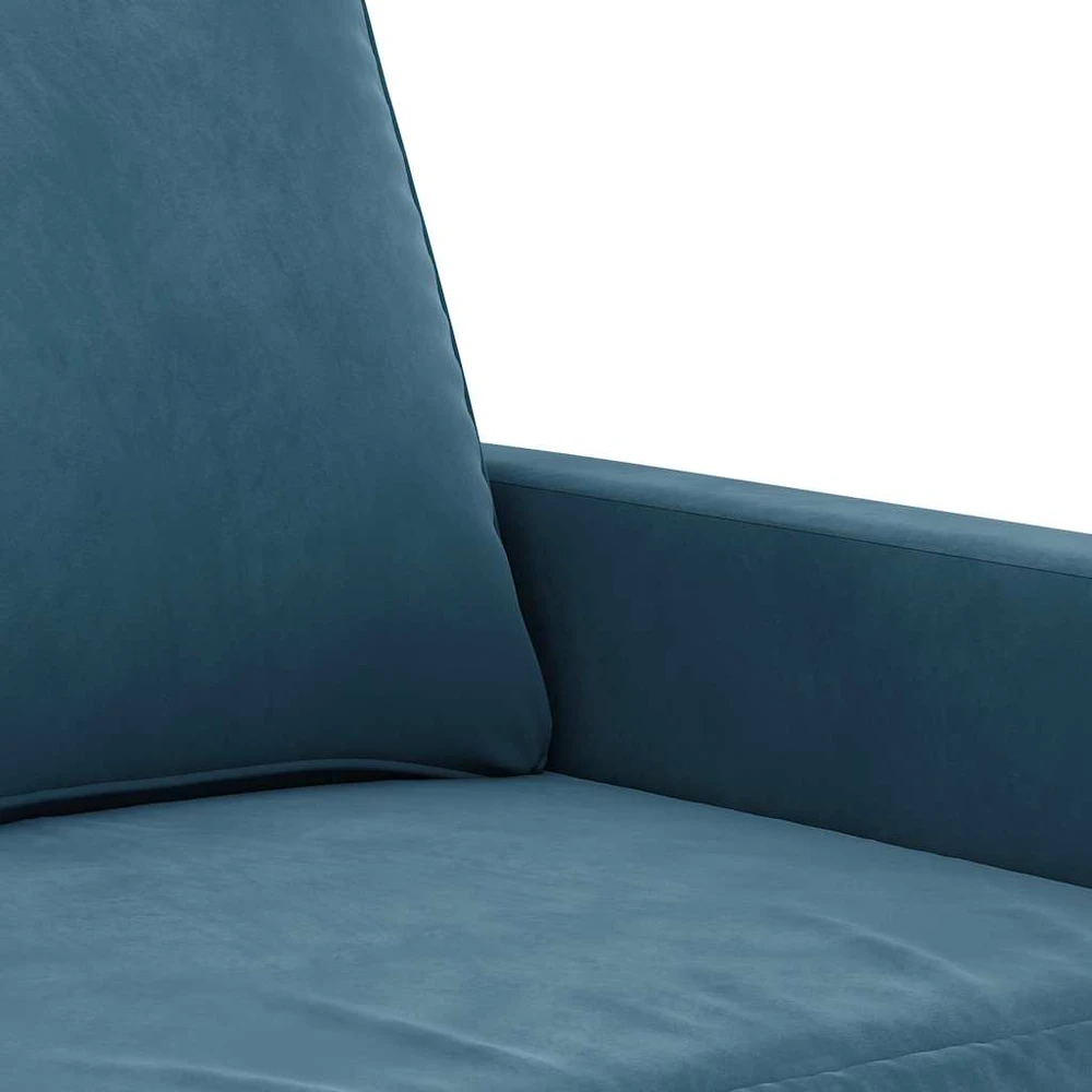 Sofa Sofos komplektas su pagalvėlėmis, 2 dalių, mėlynas, aksomas