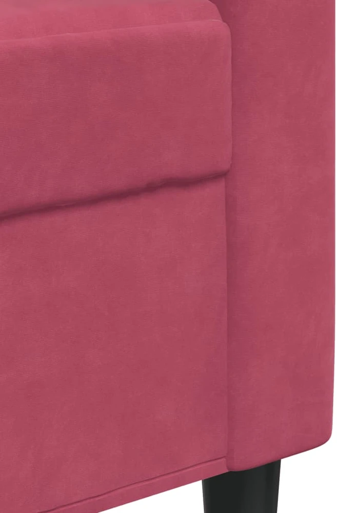 Sofa Sofos komplektas su pagalvėlėmis, 2 dalių, vyno, aksomas