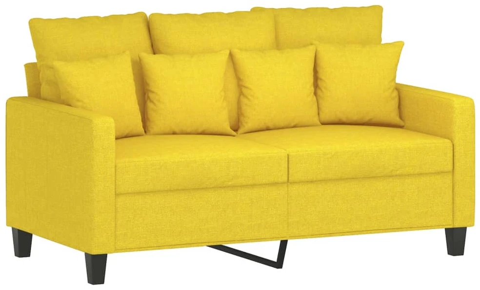 Sofa Sofos komplektas su pagalvėlėmis, 2 dalių, geltonas, audinys