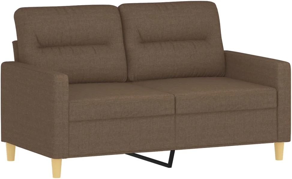 Sofa Sofos komplektas su pagalvėlėmis, 2 dalių, rudas, audinys