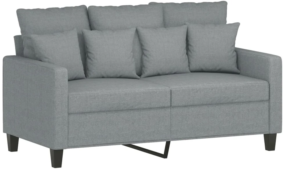 Sofa Sofos komplektas su pagalvėlėmis, 2 dalių, pilkas, audinys