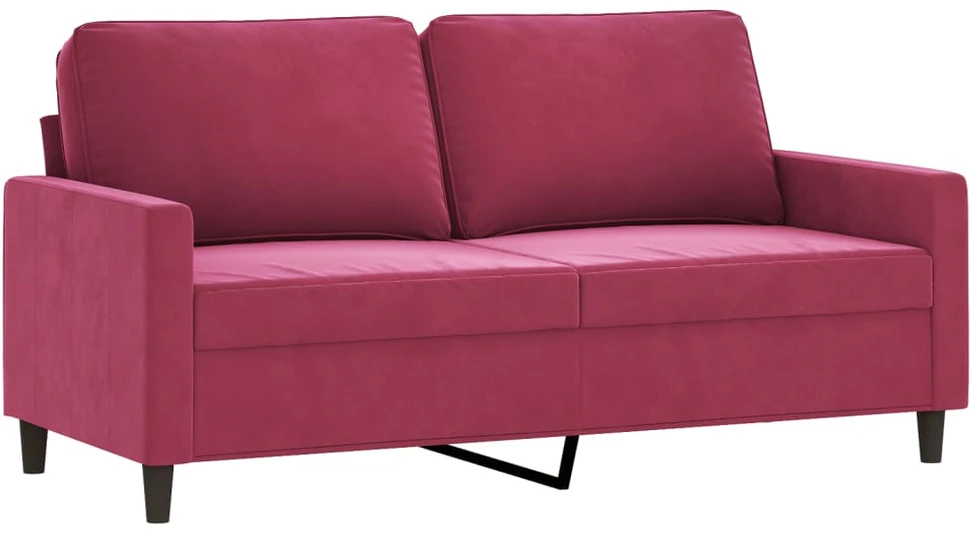 Sofa Sofos komplektas su pagalvėlėmis, 2 dalių, vyno, aksomas