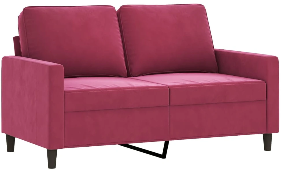 Sofa Sofos komplektas su pagalvėlėmis, 2 dalių, vyno, aksomas