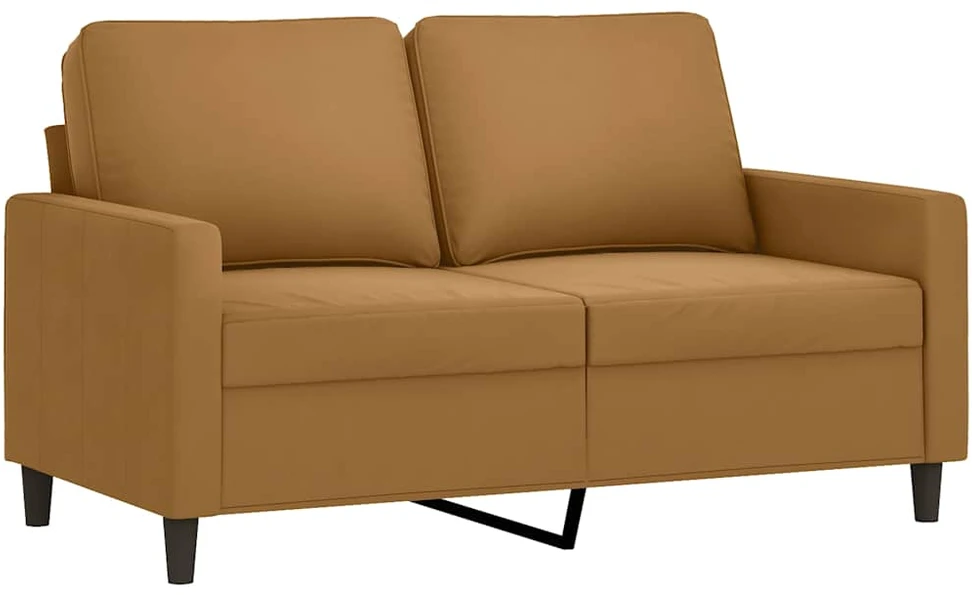 Sofa Sofos komplektas su pagalvėlėmis, 2 dalių, rudas, aksomas