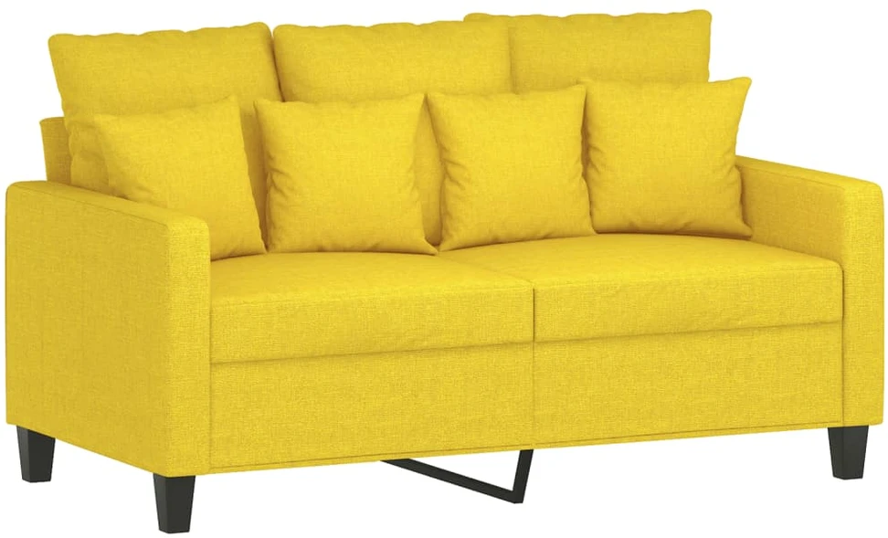 Sofa Sofos komplektas su pagalvėlėmis, 2 dalių, geltonas, audinys
