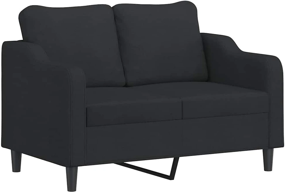 Sofa Sofos komplektas su pagalvėlėmis, 3 dalių, juodas, audinys