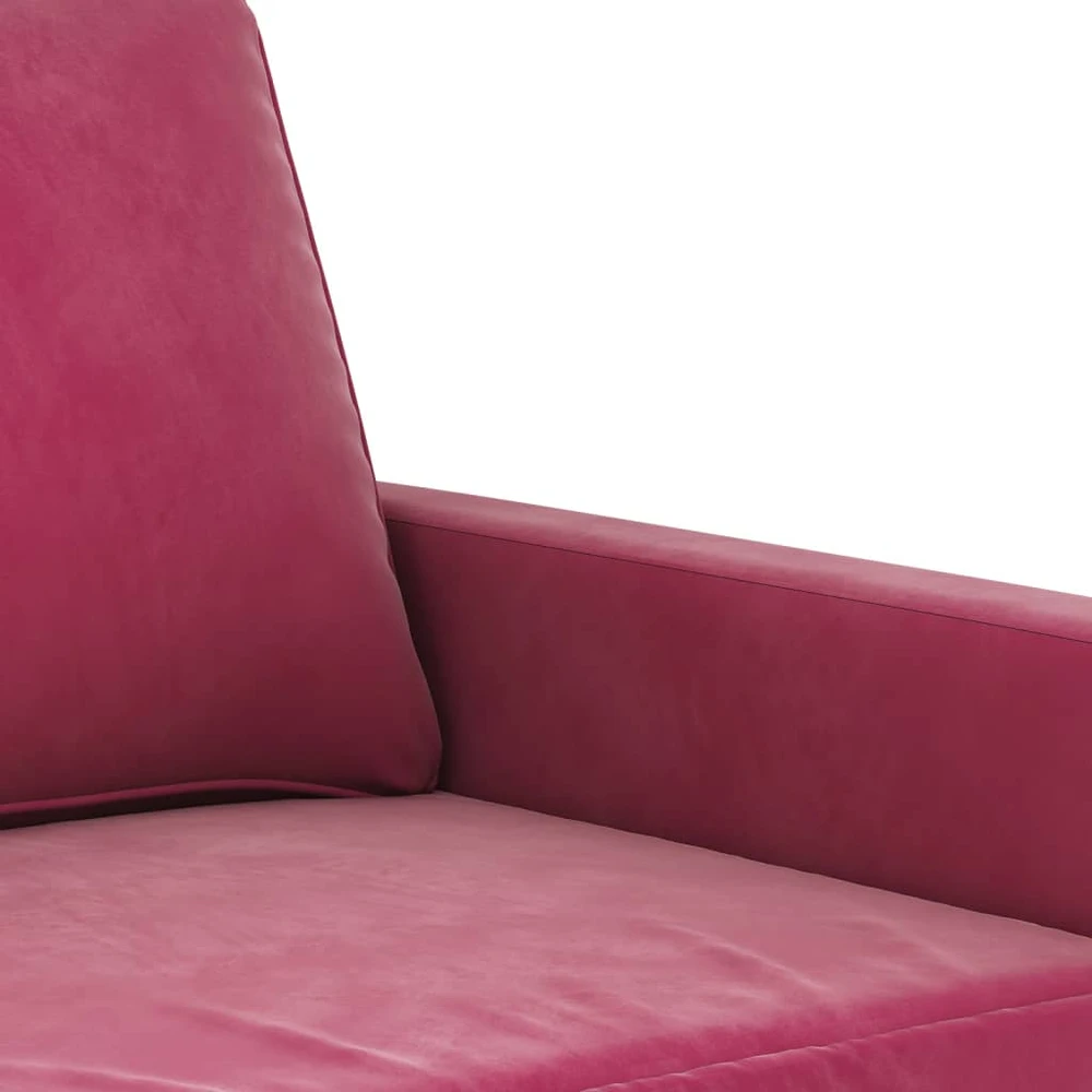 Sofa Sofos komplektas su pagalvėlėmis, 3 dalių, vyno, aksomas