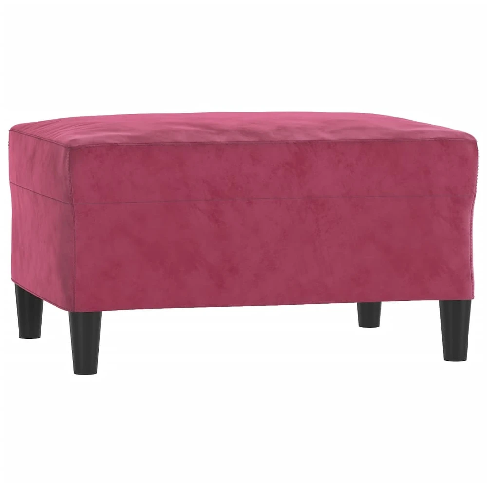 Sofa Sofos komplektas su pagalvėlėmis, 3 dalių, vyno, aksomas