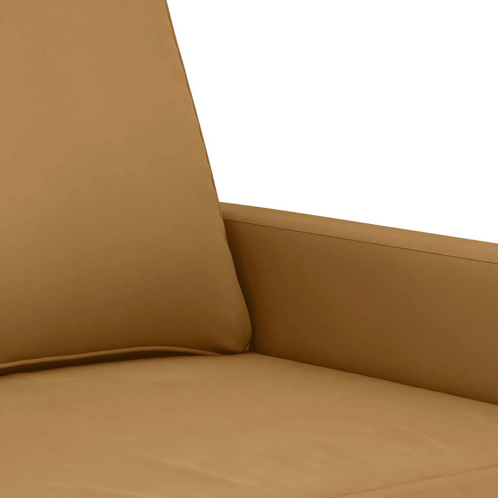 Sofa Sofos komplektas su pagalvėlėmis, 3 dalių, rudas, aksomas