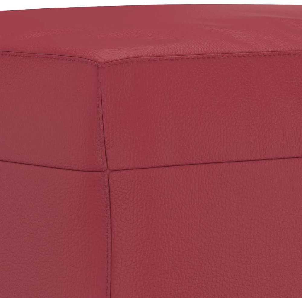 Sofa Sofos komplektas su pagalvėlėmis, 3 dalių, vyno, dirbtinė oda