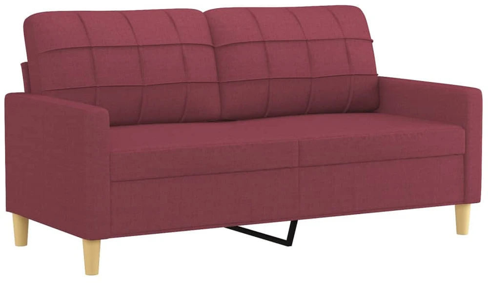 Sofa Sofos komplektas su pagalvėlėmis, 3 dalių, vyno, audinys