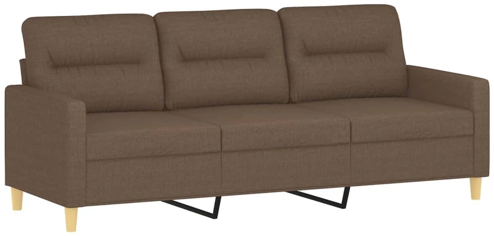 Sofa Sofos komplektas su pagalvėmis, 2 dalių, rudas, audinys