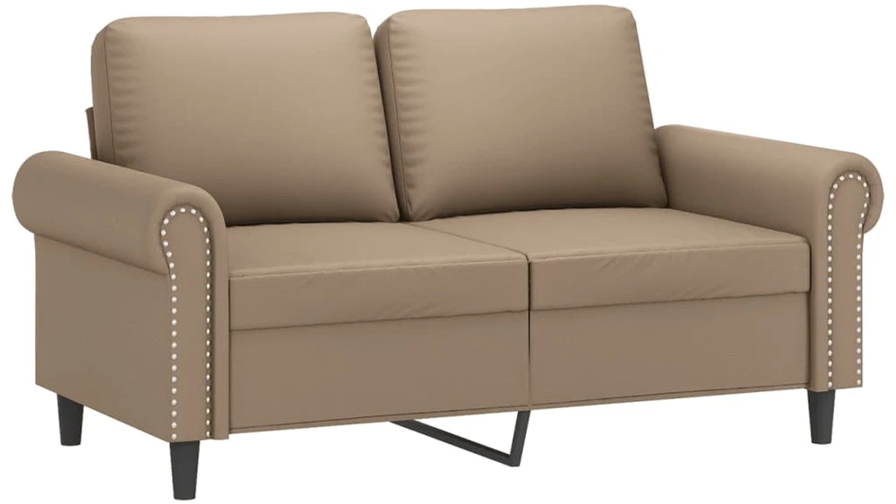 Sofa Sofos komplektas su pagalvėmis, 2 dalių, kapučino, dirbtinė oda