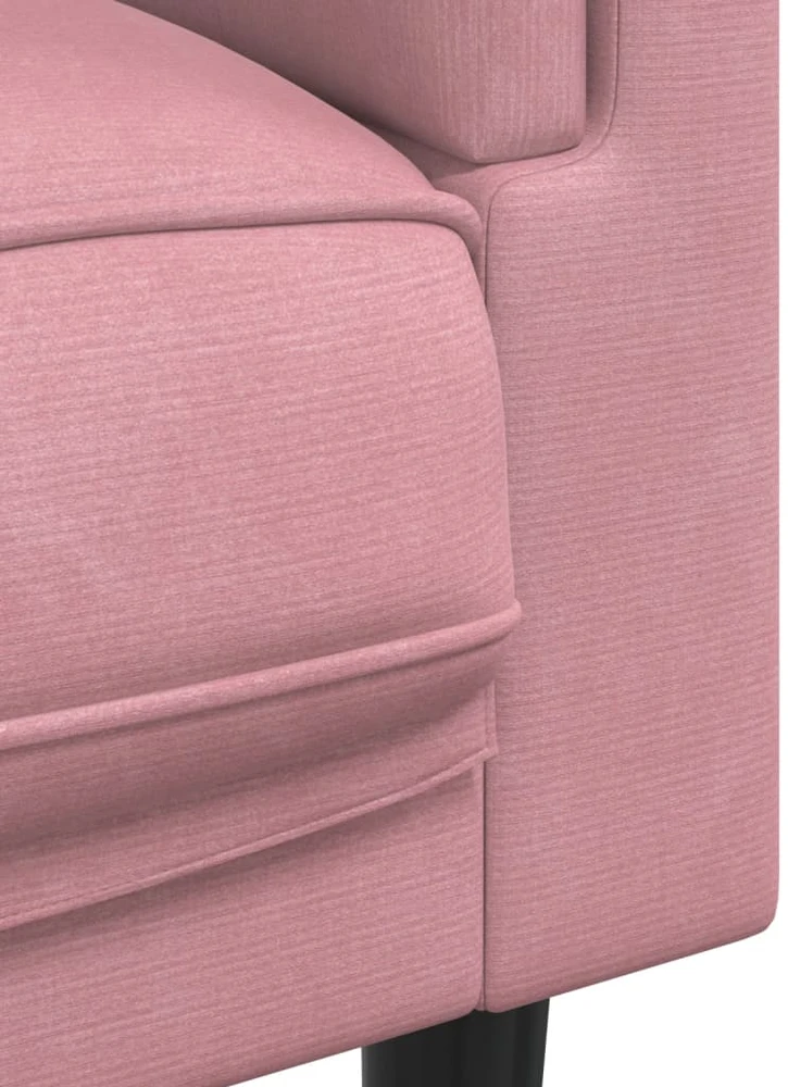Sofa Sofos komplektas su pagalvėmis, 2 dalių, rožinis, aksomas