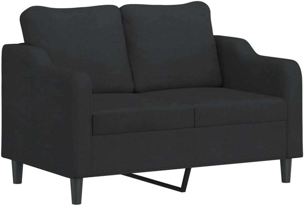Sofa Sofos komplektas su pagalvėmis, 2 dalių, juodas, audinys