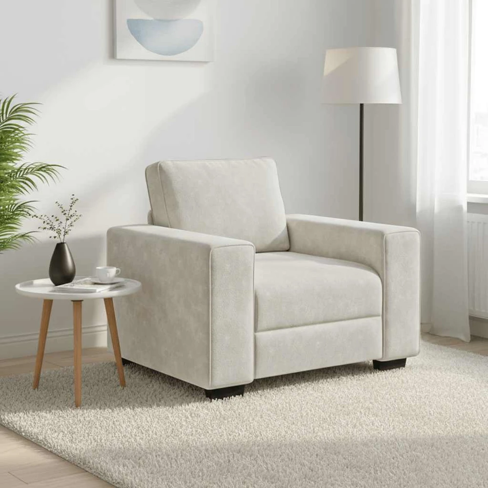 Sofa Sofos krėslas, kreminės spalvos, 100x77x82 cm, aksomas