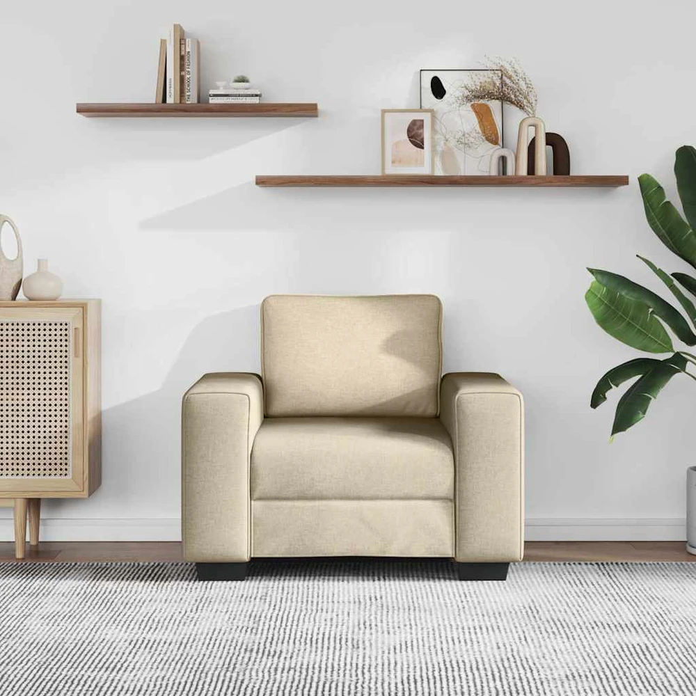 Sofa Sofos krėslas, kreminės spalvos, 100x77x82 cm, audinys