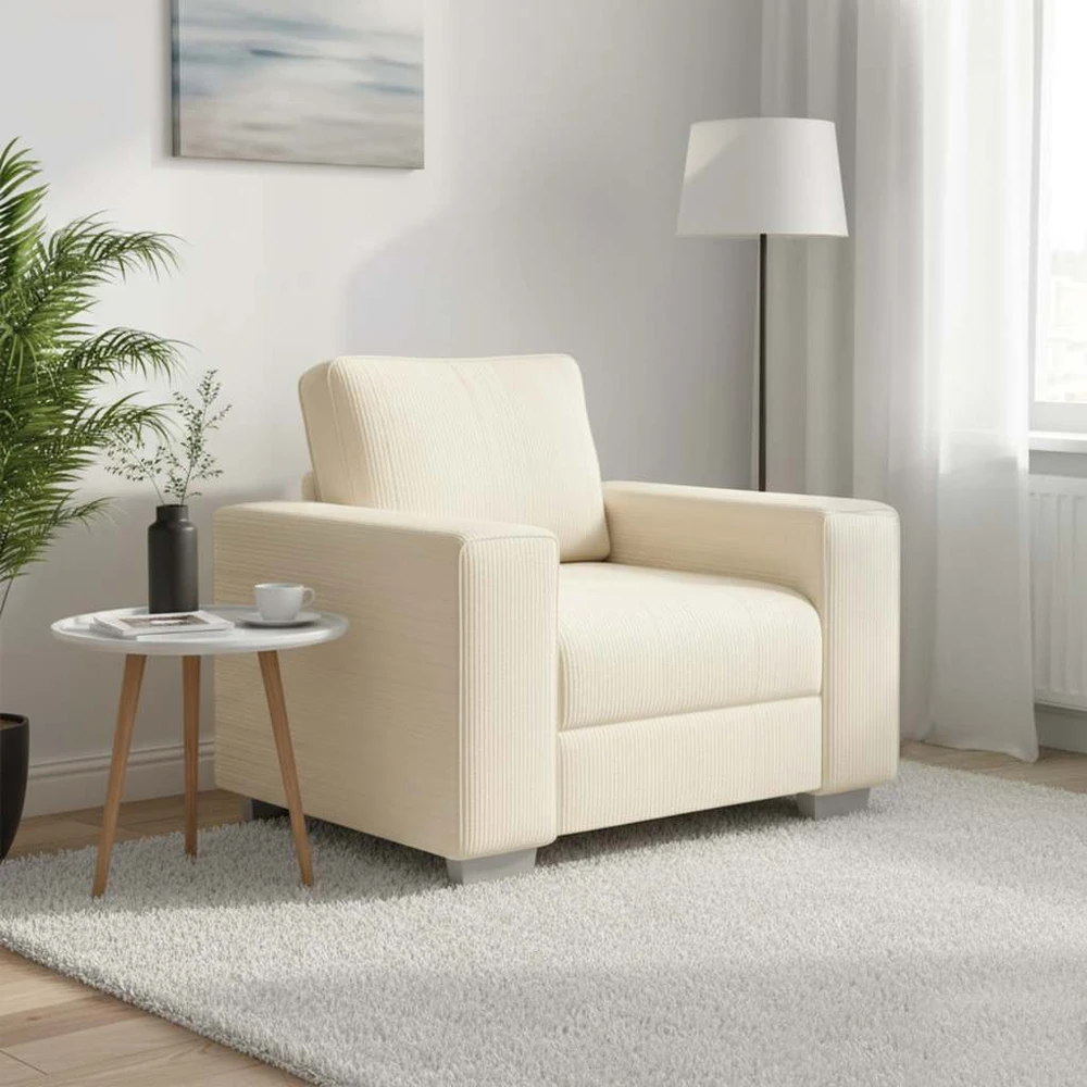 Sofa Sofos krėslas, kreminės spalvos, 100x77x82 cm, velvetas, audinys