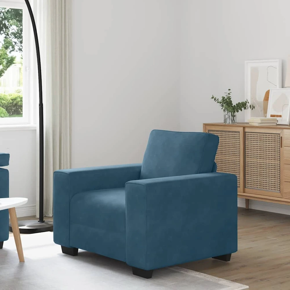 Sofa Sofos krėslas, mėlyna, 100x77x82 cm, aksomas