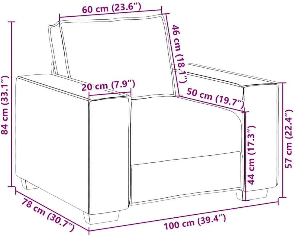 Sofa Sofos krėslas, pilkai rudas, 100x78x84 cm, audinys