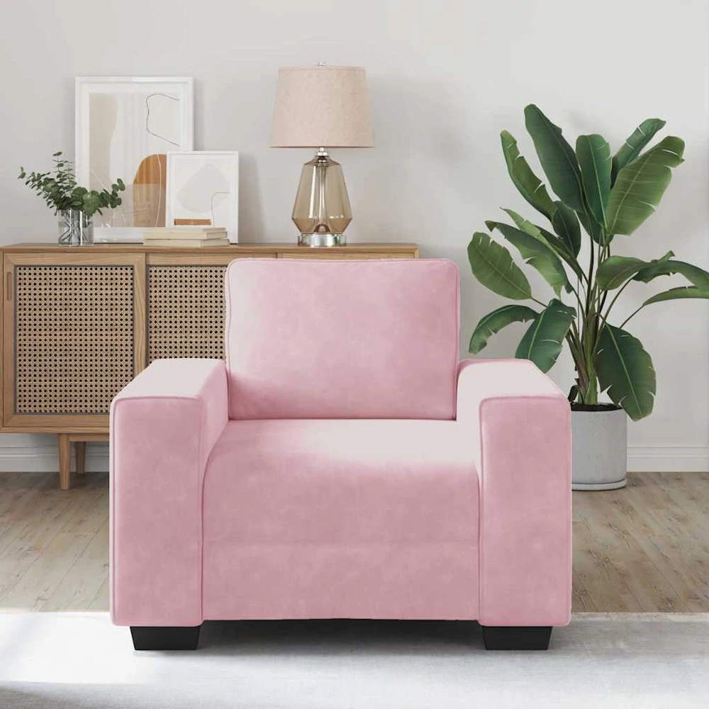 Sofa Sofos krėslas, rožinė, 100x77x82 cm, aksomas