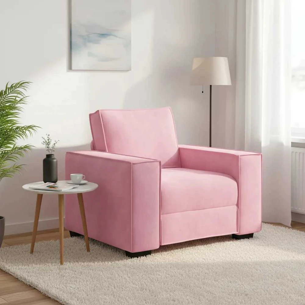 Sofa Sofos krėslas, rožinė, 100x78x84 cm, aksomas