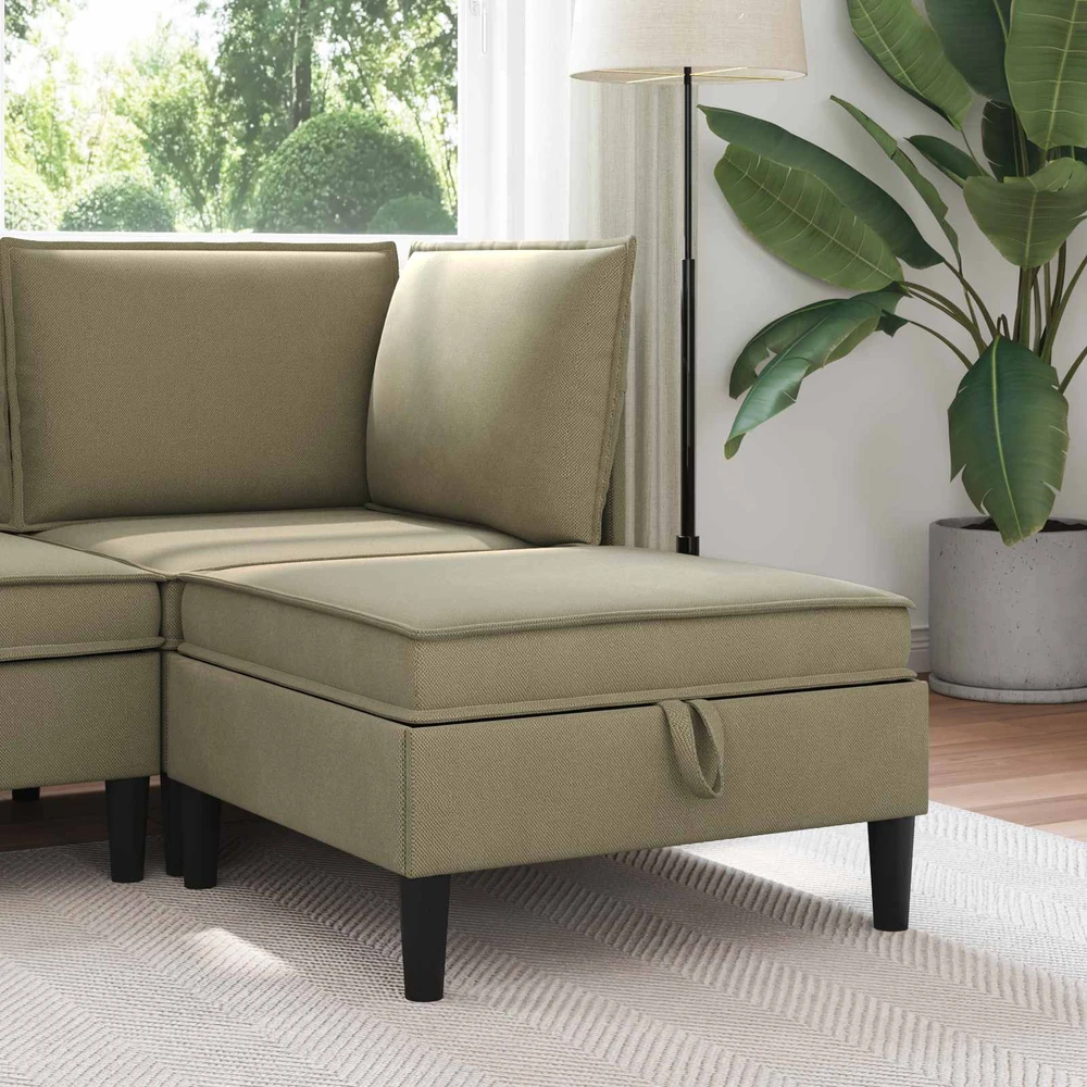 Sofa Sofos pufas su saugojimo funkcija Chaki Aksomas