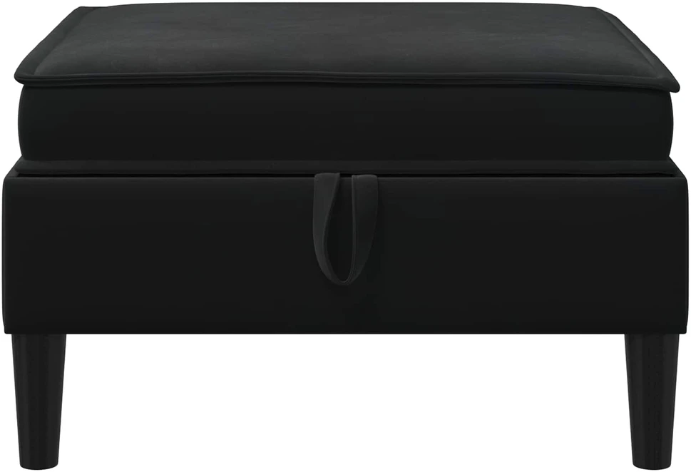 Sofa Sofos pufas su saugojimo funkcija Juoda Aksomas