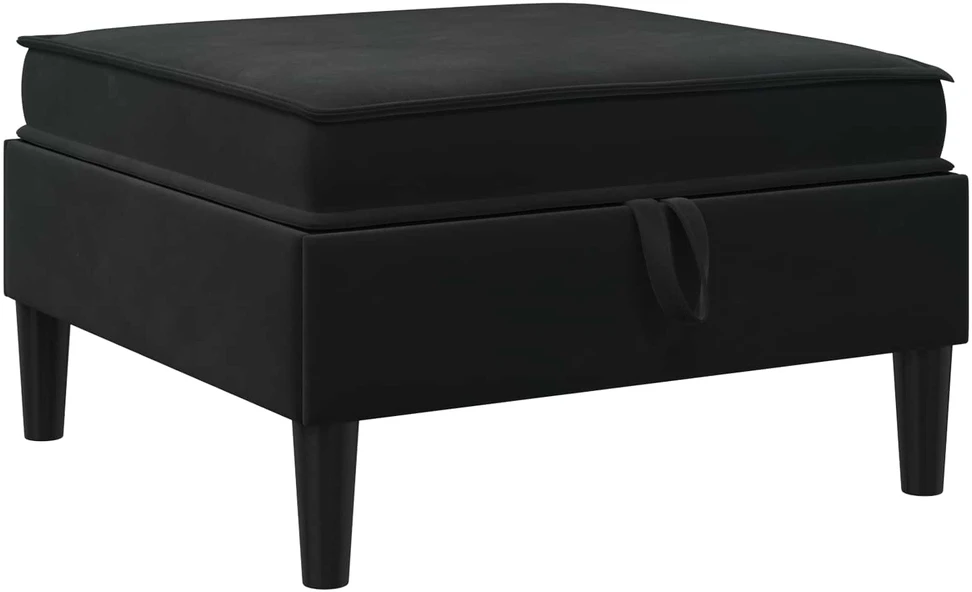 Sofa Sofos pufas su saugojimo funkcija Juoda Aksomas