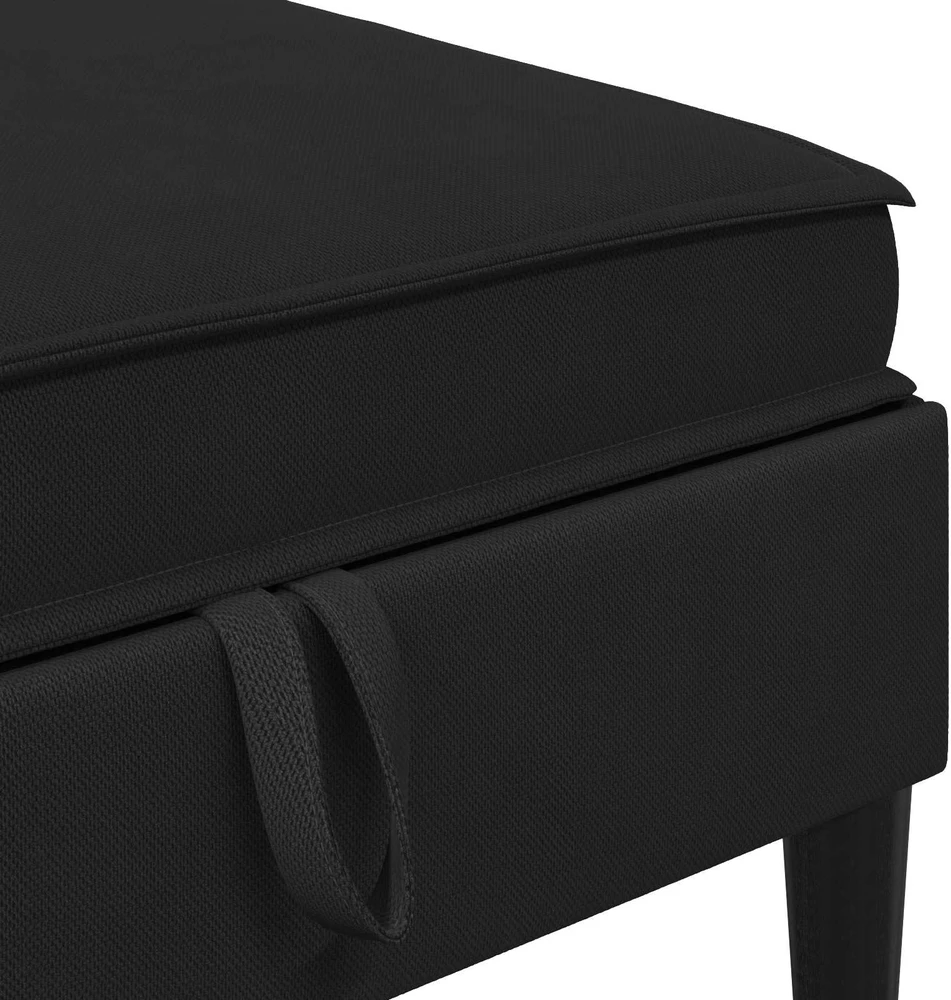 Sofa Sofos pufas su saugojimo funkcija Juoda Aksomas