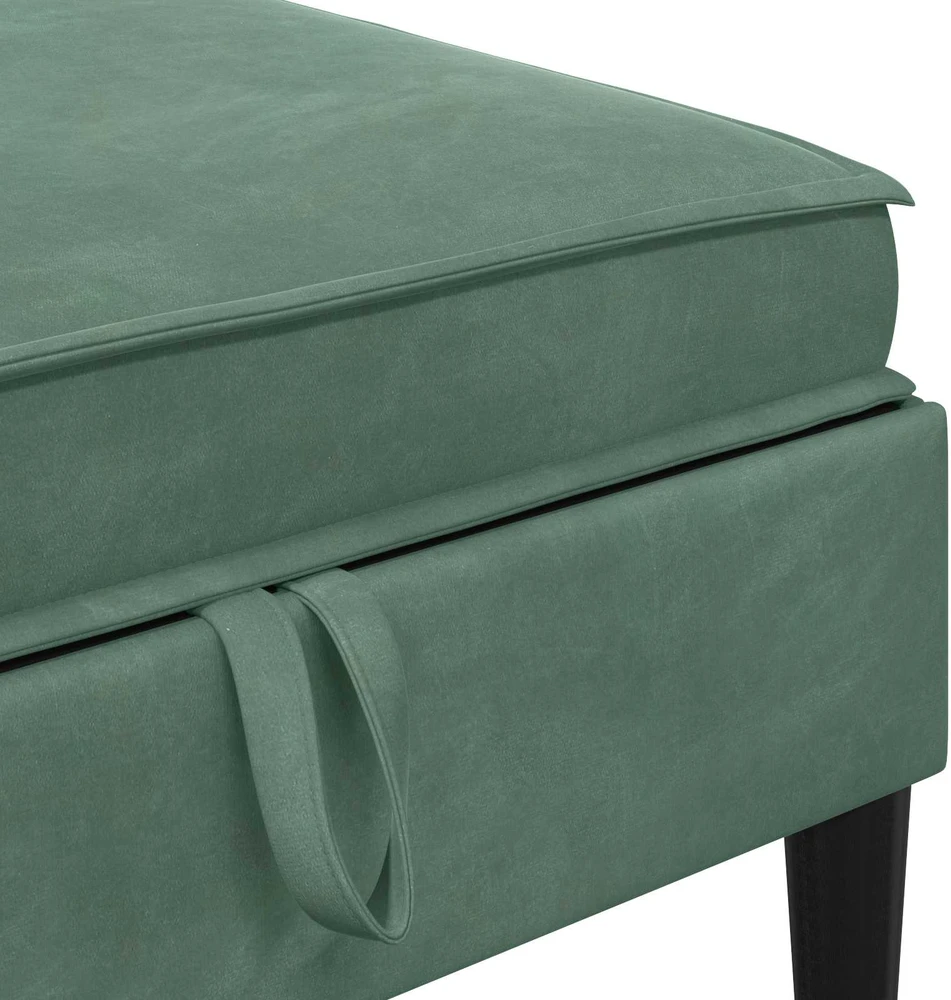 Sofa Sofos pufas su saugojimo funkcija Jūrinė žalia Aksomas