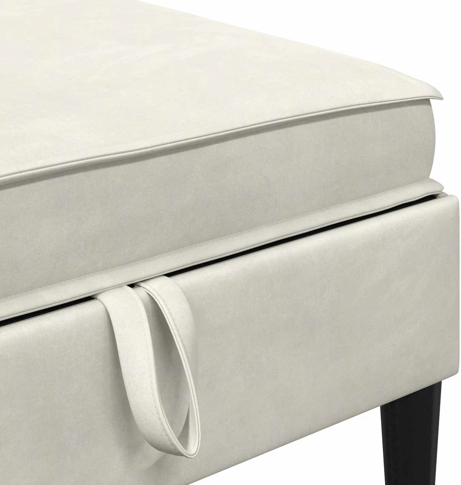 Sofa Sofos pufas su saugojimo funkcija Kreminė Aksomas