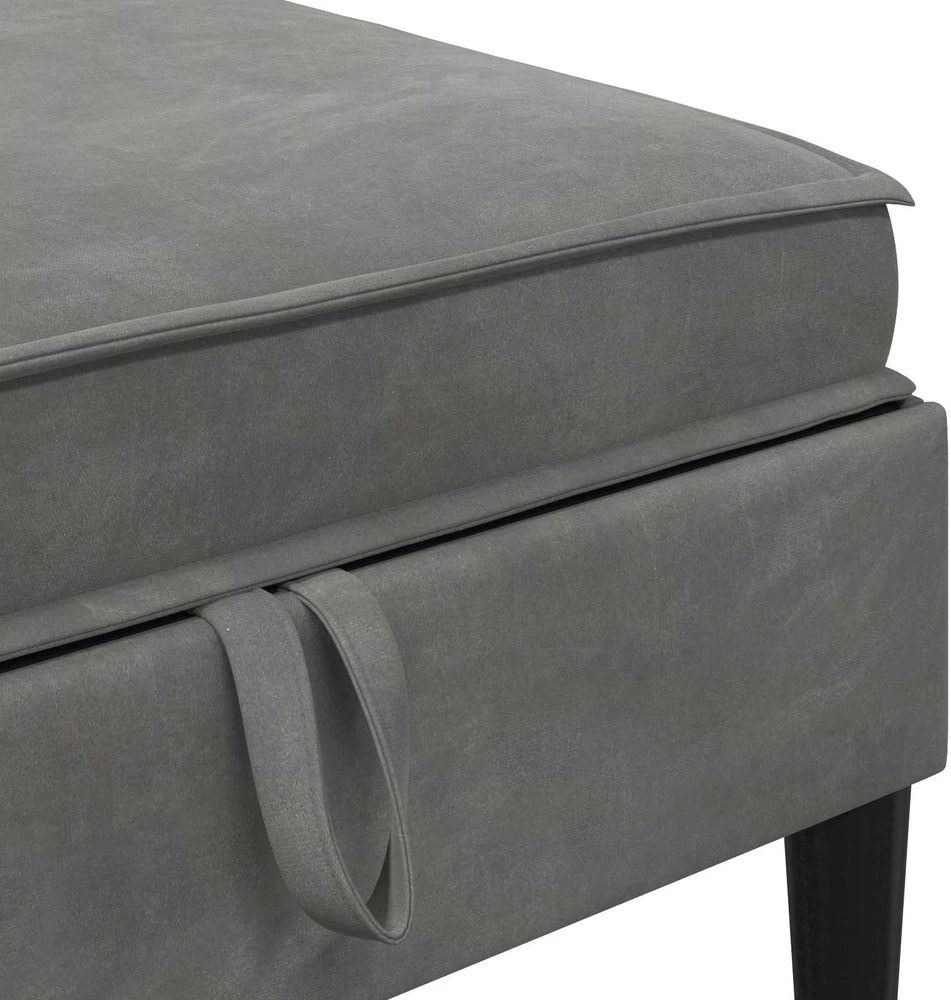 Sofa Sofos pufas su saugojimo funkcija Tamsiai pilka Aksomas