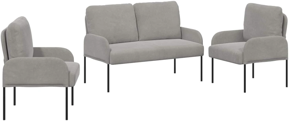 Sofa Sofų komplektai 3 vnt. Šviesiai pilka fanera