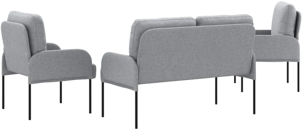Sofa Sofų komplektai 3 vnt. Šviesiai pilka fanera