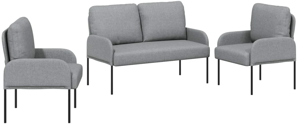 Sofa Sofų komplektai 3 vnt. Šviesiai pilka fanera