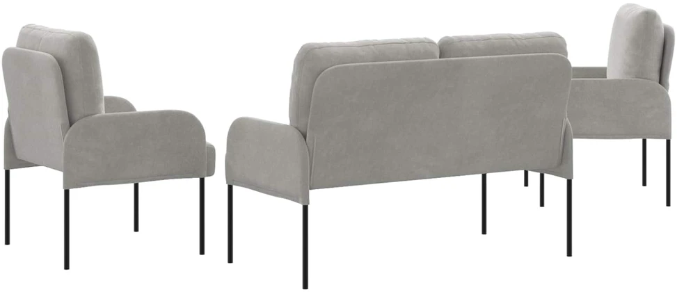 Sofa Sofų komplektai 3 vnt. Šviesiai pilka fanera
