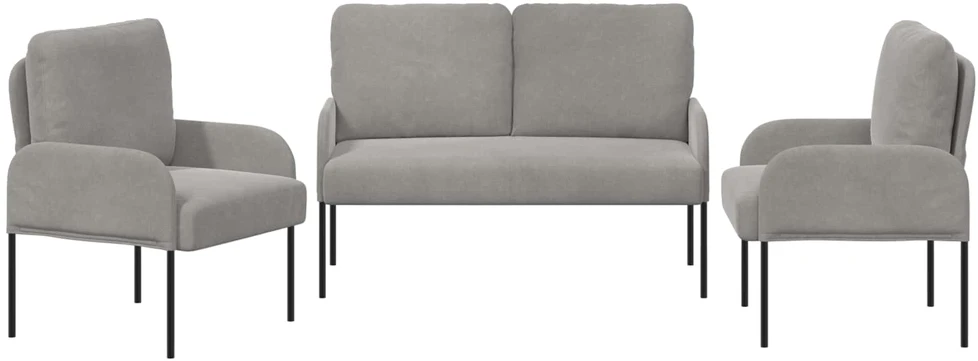 Sofa Sofų komplektai 3 vnt. Šviesiai pilka fanera