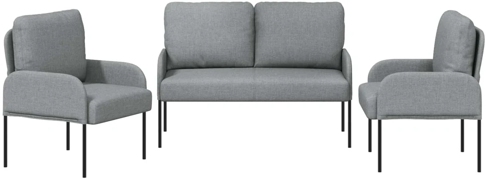 Sofa Sofų komplektai 3 vnt. Šviesiai pilka fanera