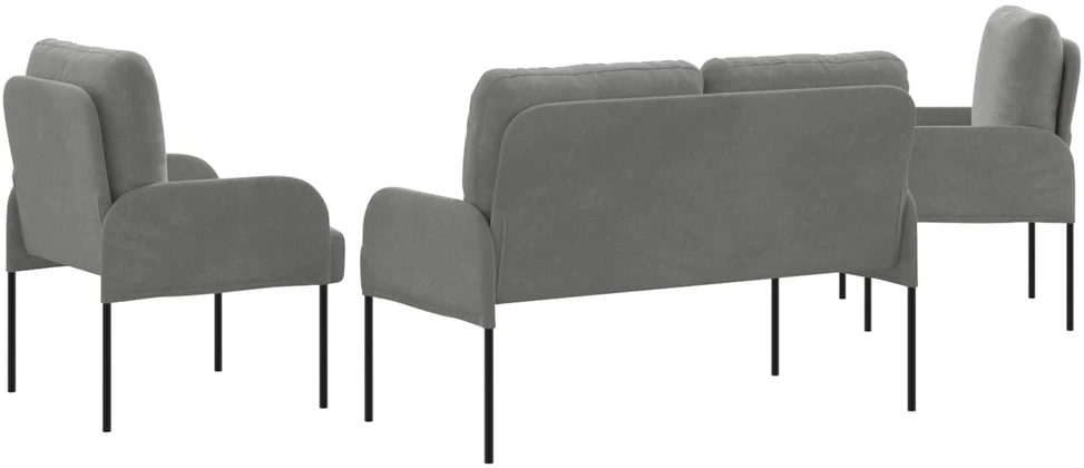 Sofa Sofų komplektai 3 vnt. Tamsiai pilka fanera