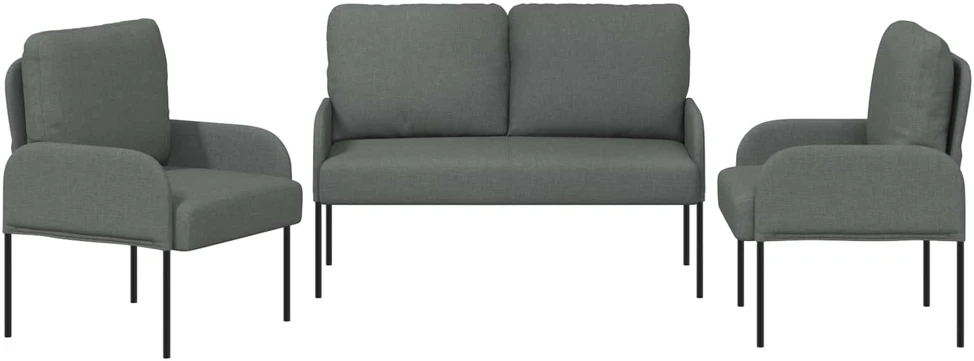Sofa Sofų komplektai 3 vnt. Tamsiai pilka fanera