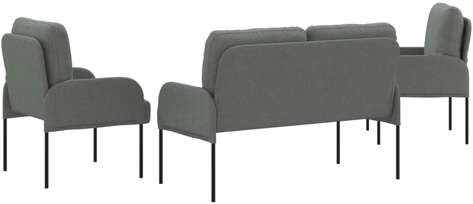 Sofa Sofų komplektai 3 vnt. Tamsiai pilka fanera