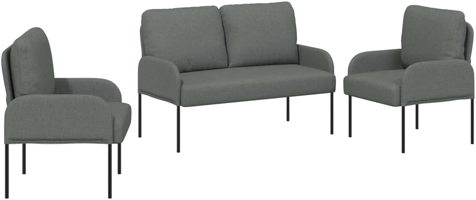 Sofa Sofų komplektai 3 vnt. Tamsiai pilka fanera