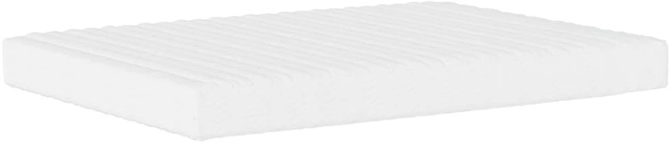 Lova su čiužiniu, balta ir juoda, 140x190cm, dirbtinė oda