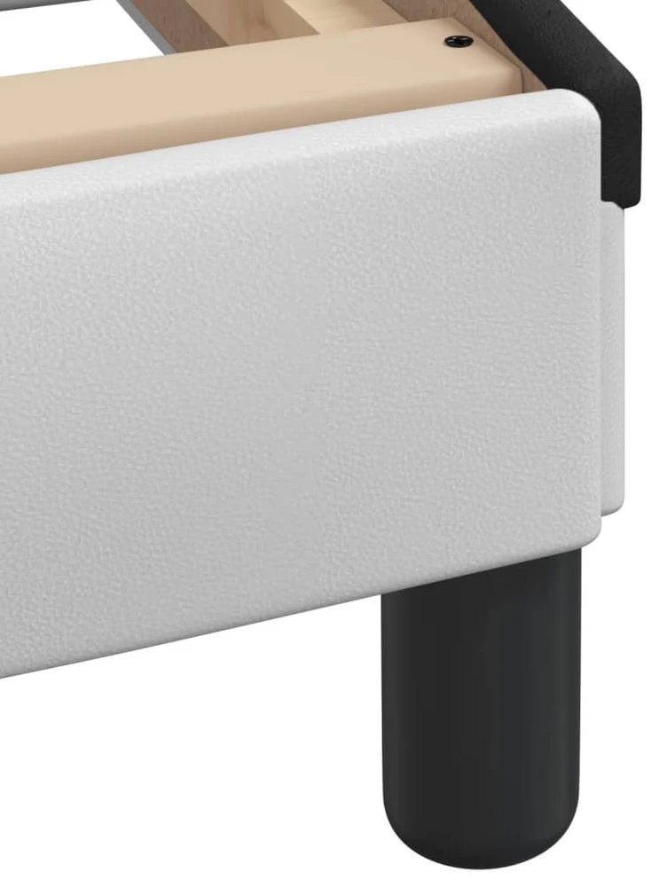 Lova su čiužiniu, Dover, balta ir juoda, 90x190cm, dirbtinė oda