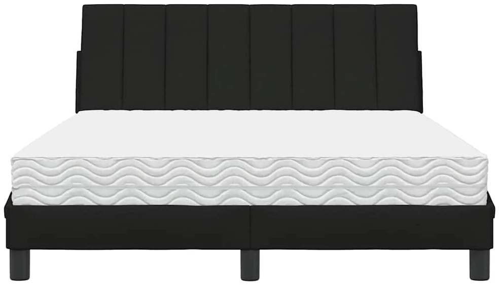 Lova su čiužiniu, Hanko, juodos spalvos, 120x200cm, audinys