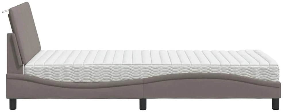 Lova su čiužiniu, Hanko, taupe spalvos, 100x200cm, audinys