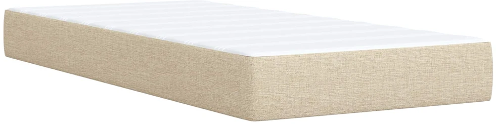 Lova su čiužiniu ir LED apšvietimu Kreminė 80 x 200 cm Audinys
